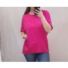 Tunika oversize krátký rukáv dámská nadrozměr (2XL/3XL ONE SIZE) ITALSKÁ MÓDA IM722015/DR (Velikost 2XL/3XL, Barva tmavě modrá)