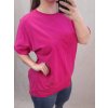 Tunika oversize krátký rukáv dámská nadrozměr (2XL/3XL ONE SIZE) ITALSKÁ MÓDA IM722015/DR (Velikost 2XL/3XL, Barva tmavě modrá)
