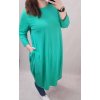 Šaty dlouhý rukáv dámská nadrozměr (2XL/3XL ONE SIZE) ITALSKÁ MÓDA IMC22GREENA/DR (Velikost 2XL/3XL, Barva zelená)