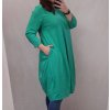 Šaty dlouhý rukáv dámská nadrozměr (2XL/3XL ONE SIZE) ITALSKÁ MÓDA IMC22GREENA/DR (Velikost 2XL/3XL, Barva zelená)