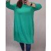 Šaty dlouhý rukáv dámská nadrozměr (2XL/3XL ONE SIZE) ITALSKÁ MÓDA IMC22GREENA/DR (Velikost 2XL/3XL, Barva zelená)