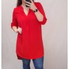 Tunika prodloužená/Šaty s páskem dlouhý rukáv dámská nadrozměr (XL/2XL ONE SIZE) ITALSKÁ MÓDA IMC22112/DUR (Velikost XL/2XL, Barva červená)