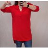 Tunika prodloužená/Šaty s páskem dlouhý rukáv dámská nadrozměr (XL/2XL ONE SIZE) ITALSKÁ MÓDA IMC22112/DUR (Velikost XL/2XL, Barva červená)