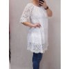 Šaty krajkové 3/4 rukáv dámské (L/XL ONE SIZE) ITALSKÁ MÓDA IM422286/DR (Velikost S/M/L, Barva bílá)