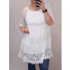Šaty krajkové 3/4 rukáv dámské (L/XL ONE SIZE) ITALSKÁ MÓDA IM422286/DR (Velikost S/M/L, Barva bílá)