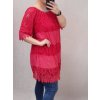 Šaty krajkové 3/4 rukáv dámské (L/XL ONE SIZE) ITALSKÁ MÓDA IM422286/DR (Velikost S/M/L, Barva bílá)