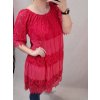 Šaty krajkové 3/4 rukáv dámské (L/XL ONE SIZE) ITALSKÁ MÓDA IM422286/DR (Velikost S/M/L, Barva bílá)