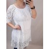 Šaty krajkové 3/4 rukáv dámské (L/XL ONE SIZE) ITALSKÁ MÓDA IM422286/DR (Velikost S/M/L, Barva bílá)