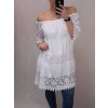 Šaty krajkové 3/4 rukáv dámské (L/XL ONE SIZE) ITALSKÁ MÓDA IM422286/DR (Velikost S/M/L, Barva bílá)