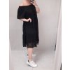 Šaty krajkové 3/4 rukáv dámské (L/XL ONE SIZE) ITALSKÁ MÓDA IM422286/DR (Velikost S/M/L, Barva bílá)