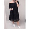 Šaty krajkové 3/4 rukáv dámské (L/XL ONE SIZE) ITALSKÁ MÓDA IM422286/DR (Velikost S/M/L, Barva bílá)