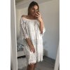 Šaty krajkové 3/4 rukáv dámské (L/XL ONE SIZE) ITALSKÁ MÓDA IM422286/DR (Velikost S/M/L, Barva bílá)
