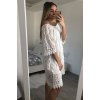 Šaty krajkové 3/4 rukáv dámské (L/XL ONE SIZE) ITALSKÁ MÓDA IM422286/DR (Velikost S/M/L, Barva bílá)