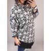 Tunika dlouhý rukáv dámská (L/XL ONE SIZE) ITALSKá MóDA IM4211505/DR (Velikost S/M/L, Barva květovaná)