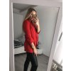Sako elegantní dlouhý rukáv dámské (S/M ONE SIZE) ITALSKÁ MÓDA IMWB22635/DR (Velikost S/M/L, Barva červená)