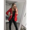 Sako elegantní dlouhý rukáv dámské (S/M ONE SIZE) ITALSKÁ MÓDA IMWB22635/DR (Velikost S/M/L, Barva červená)