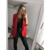 Sako elegantní dlouhý rukáv dámské (S/M ONE SIZE) ITALSKÁ MÓDA IMWB22635/DR (Velikost S/M/L, Barva červená)