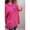 Košile prodloužená/šaty košilové dlouhý rukáv dámská nadrozměr (XL/2XL ONE SIZE) ITALSKá MÓDA IMC22220/DR