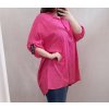 Košile prodloužená/šaty košilové dlouhý rukáv dámská nadrozměr (XL/2XL ONE SIZE) ITALSKá MÓDA IMC22220/DR
