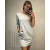 Šaty klasik s krátký rukáv dámské s kapsou (uni S/L) ITALSKÁ MÓDA IM722KLASA/DR (Velikost M/L, Barva Černá)