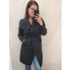 Kabát flaušový tenký dlouhý rukáv dámská (L/XL ONE SIZE) ITALSKÁ MÓDA IM422025/DR (Velikost S/M/L, Barva modrá královská)