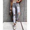 Rifle jeans dlouhé trhané dámské (XS-XL) MA5222608-H/DR (Velikost XS, Barva šedá)