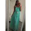 Šaty šifonové dlouhé letní na ramínkách dámské (S/L ONE SIZE) ITALSKá MóDA IMD22148/DR (Velikost M/L, Barva zelená mintova)