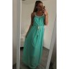 Šaty šifonové dlouhé letní na ramínkách dámské (S/L ONE SIZE) ITALSKá MóDA IMD22148/DR (Velikost M/L, Barva zelená mintova)