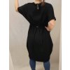 Šaty oversize krátký rukáv dámské nadrozměr (2XL/3XL ONE SIZE) ITALSKÁ MÓDA IM42222/DR (Velikost 2XL/3XL, Barva Černá)