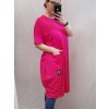 Šaty oversize krátký rukáv dámské nadrozměr (2XL/3XL ONE SIZE) ITALSKÁ MÓDA IM42222/DR (Velikost 2XL/3XL, Barva Černá)