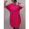 Šaty oversize krátký rukáv dámské nadrozměr (2XL/3XL ONE SIZE) ITALSKÁ MÓDA IM42222/DR (Velikost 2XL/3XL, Barva Černá)