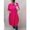 Šaty oversize krátký rukáv dámské nadrozměr (2XL/3XL ONE SIZE) ITALSKÁ MÓDA IM42222/DR (Velikost 2XL/3XL, Barva Černá)