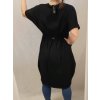 Šaty oversize krátký rukáv dámské nadrozměr (2XL/3XL ONE SIZE) ITALSKÁ MÓDA IM42222/DR (Velikost 2XL/3XL, Barva Černá)