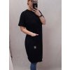 Šaty oversize krátký rukáv dámské nadrozměr (2XL/3XL ONE SIZE) ITALSKÁ MÓDA IM42222/DR (Velikost 2XL/3XL, Barva Černá)
