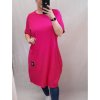 Šaty oversize krátký rukáv dámské nadrozměr (2XL/3XL ONE SIZE) ITALSKÁ MÓDA IM42222/DR (Velikost 2XL/3XL, Barva Černá)