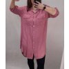 Šaty košilové 3/4 dlouhý rukáv dámské (XL/2XL ONE SIZE) ITALSKÁ MÓDA IM421087/DR (Velikost XL/2XL, Barva červená)