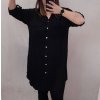 Šaty košilové 3/4 dlouhý rukáv dámské (XL/2XL ONE SIZE) ITALSKÁ MÓDA IM421087/DR (Velikost XL/2XL, Barva červená)