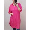 Šaty košilové 3/4 dlouhý rukáv dámské (XL/2XL ONE SIZE) ITALSKÁ MÓDA IM421087/DR (Velikost XL/2XL, Barva červená)
