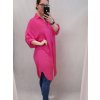 Šaty košilové 3/4 dlouhý rukáv dámské (XL/2XL ONE SIZE) ITALSKÁ MÓDA IM421087/DR (Velikost XL/2XL, Barva červená)