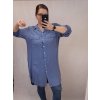 Šaty košilové 3/4 dlouhý rukáv dámské (XL/2XL ONE SIZE) ITALSKÁ MÓDA IM421087/DR (Velikost XL/2XL, Barva červená)