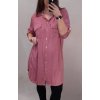 Šaty košilové 3/4 dlouhý rukáv dámské (XL/2XL ONE SIZE) ITALSKÁ MÓDA IM421087/DR (Velikost XL/2XL, Barva červená)