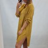 Šaty košilové 3/4 dlouhý rukáv dámské (XL/2XL ONE SIZE) ITALSKÁ MÓDA IM421087/DR (Velikost XL/2XL, Barva červená)