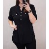 Šaty košilové 3/4 dlouhý rukáv dámské (XL/2XL ONE SIZE) ITALSKÁ MÓDA IM421087/DR (Velikost XL/2XL, Barva červená)