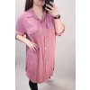 Šaty košilové 3/4 dlouhý rukáv dámské (XL/2XL ONE SIZE) ITALSKÁ MÓDA IM421087/DR (Velikost XL/2XL, Barva červená)