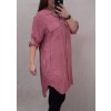 Šaty košilové 3/4 dlouhý rukáv dámské (XL/2XL ONE SIZE) ITALSKÁ MÓDA IM421087/DR (Velikost XL/2XL, Barva červená)