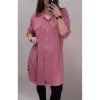 Šaty košilové 3/4 dlouhý rukáv dámské (XL/2XL ONE SIZE) ITALSKÁ MÓDA IM421087/DR (Velikost XL/2XL, Barva červená)