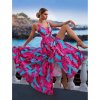 Šaty dlouhé letní na ramínkách dámské (S/M ONE SIZE) ITALSKÁ MÓDA IMWD215719LIST/DR (Velikost ONE SIZE, Barva zelená)