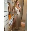 Šaty saténové elegantní na ramínka dlouhé dámské (S/M ONE SIZE) ITALSKÁ MÓDA IMD22263/DR (Velikost S/M/L, Barva béžová)