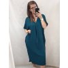 Šaty oversize krátký rukáv dámské nadrozměr (4XL/5XL ONE SIZE) ITALSKÁ MÓDA IMD22139/DR