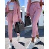 Souprava/komplet elegantní sako a kalhoty dámská (M/L ONE SIZE) ITALSKÁ MÓDA IMD22344/DR (Velikost M/L, Barva Černá)